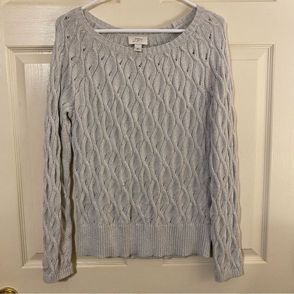 Awesome silver glittery loft sweater - Picture 1 of 4